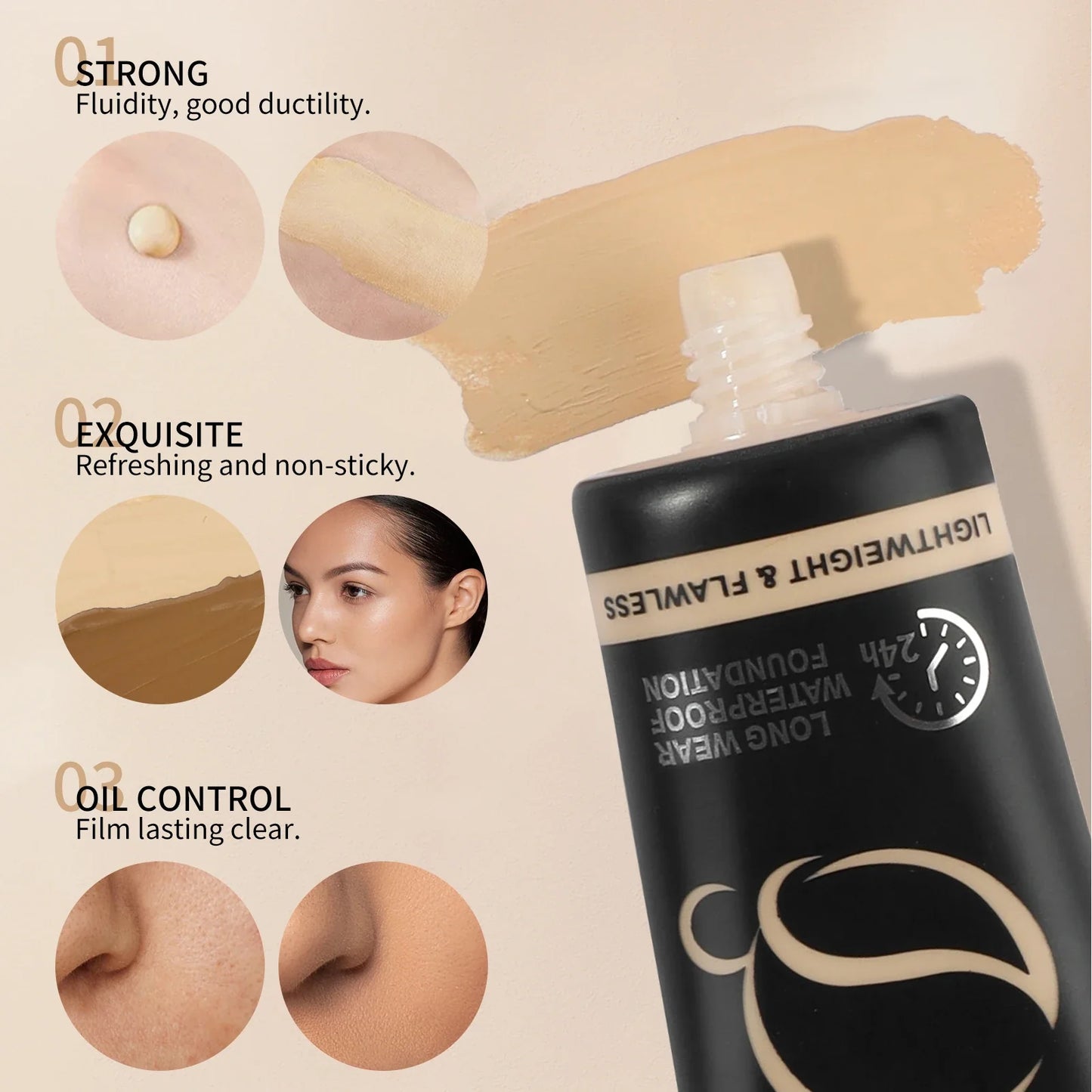 O'Cheal 60g Full Coverage Foundation Cream – Matte & Waterproof