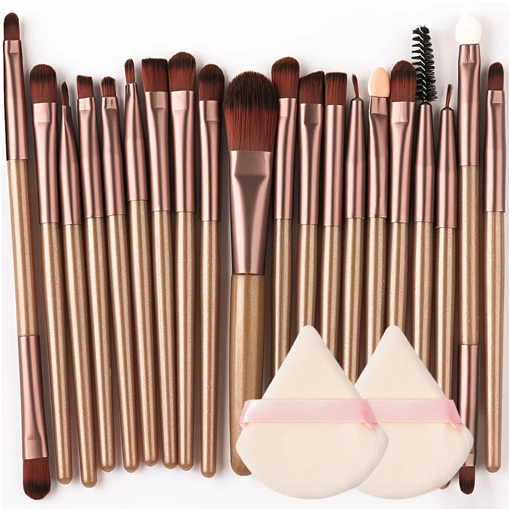 RUNTOIN 20Pcs Makeup Brush Set – Foundation & Eyeshadow Kit