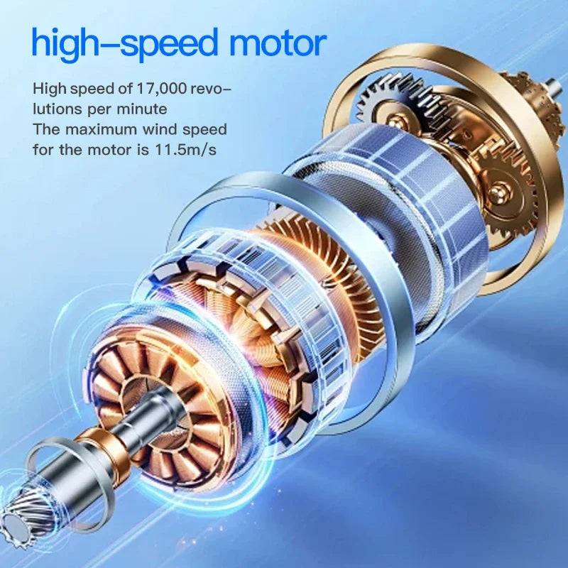 High-Speed Handheld Fan Q88 Multifunctional Waist Clip Desktop Fan 2400 mAh Large-Capacity Mini Digital Display Fan Peaceful Pleasures Health and Wellness