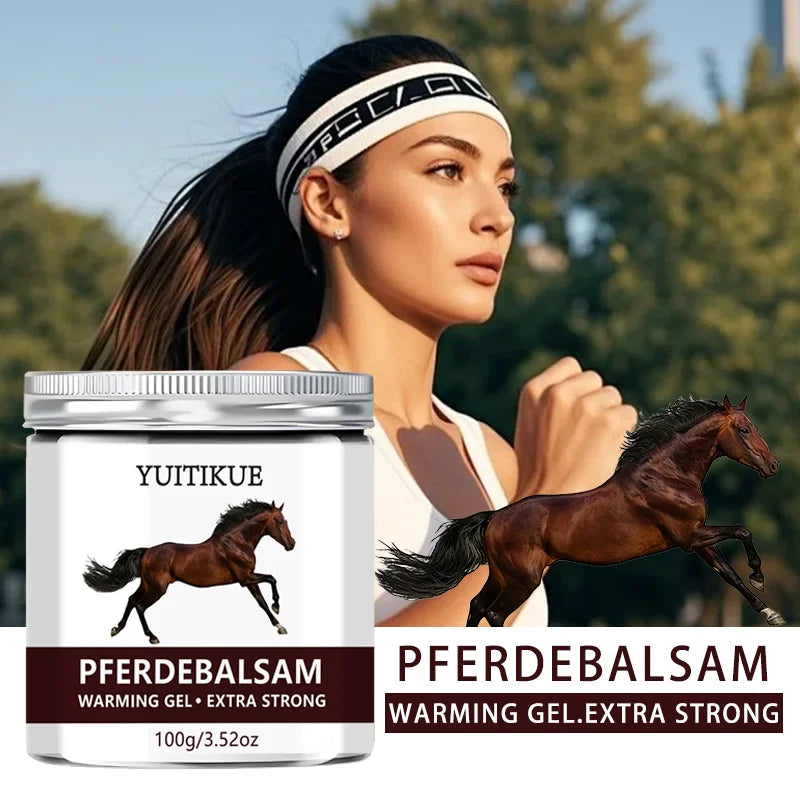 YUlTlKUE Pferdebalsam Warming Gel Extra Strong Muscle Comfort Body Care Warming Relief Balm 100g Peaceful Pleasures Health and Wellness