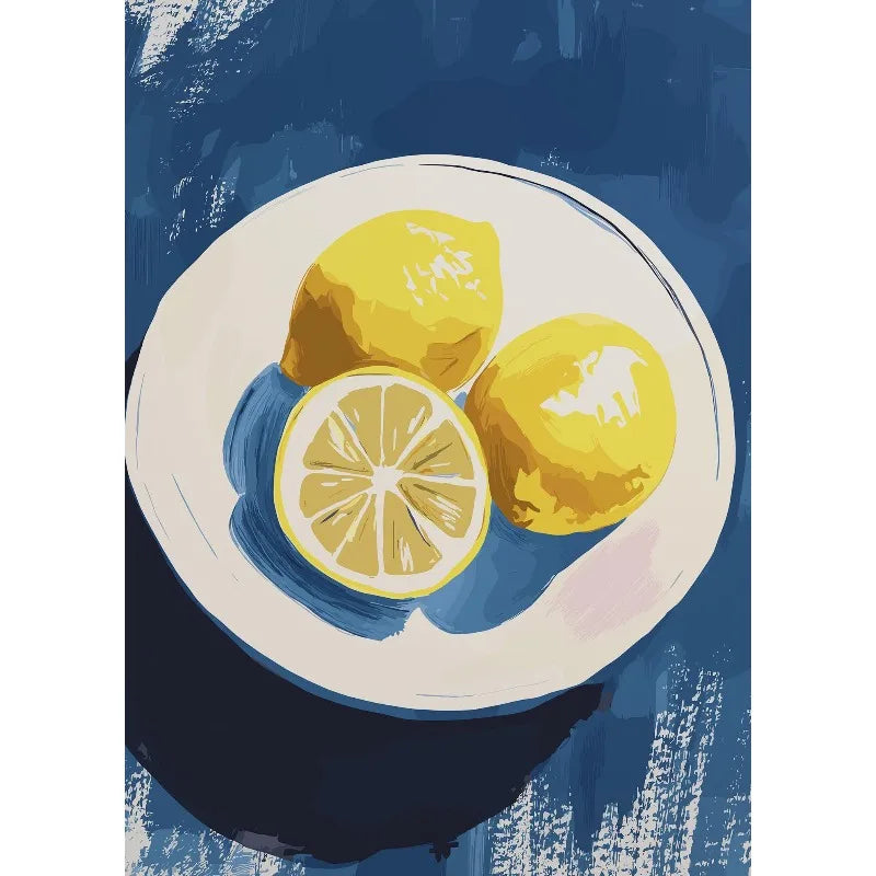 Retro Food Illustration Canvas Wall Art | Kitchen Home Decor