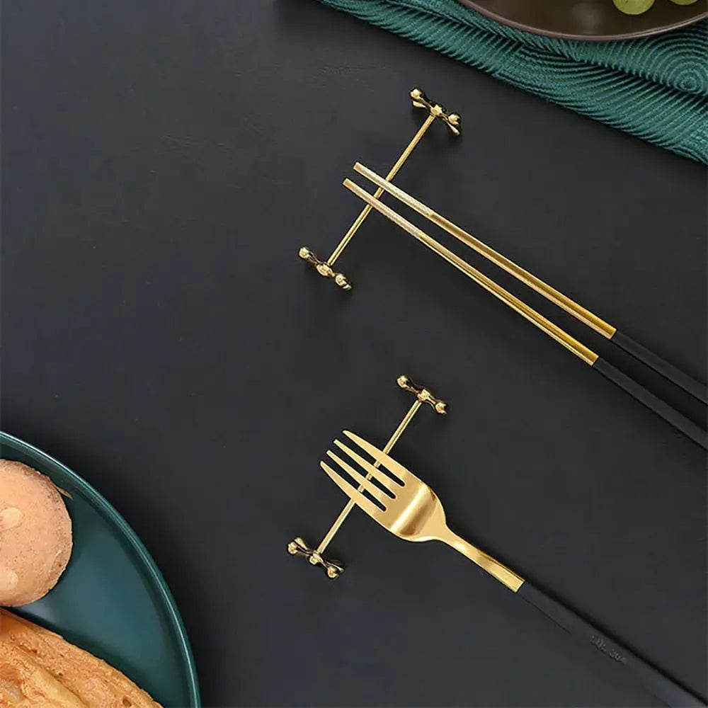 Plum Shape Stainless Steel Chopstick Holder & Tableware Rest