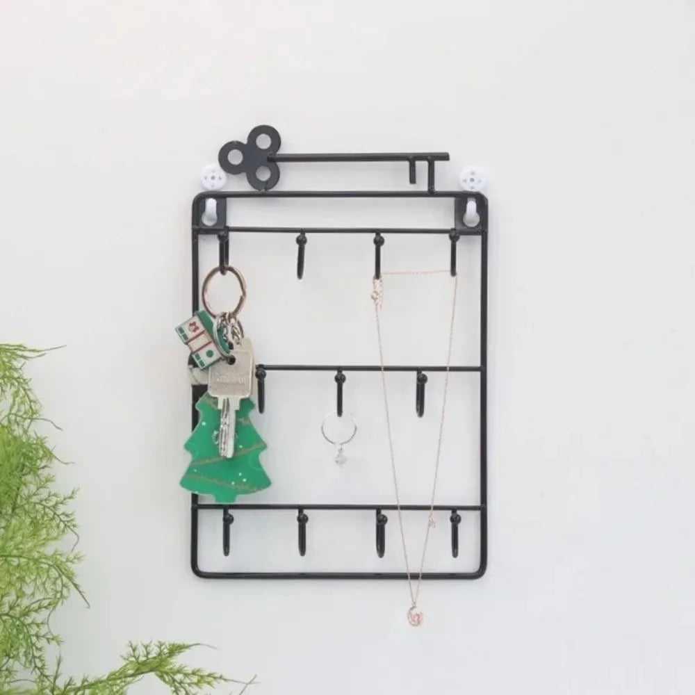 Iron 11 Key Hooks Modern Style Practical Jacket Hat Storage Rack Wall Mounted Storage Hook For Entryway Kitchen Office Decor Peaceful Pleasures Health and Wellness