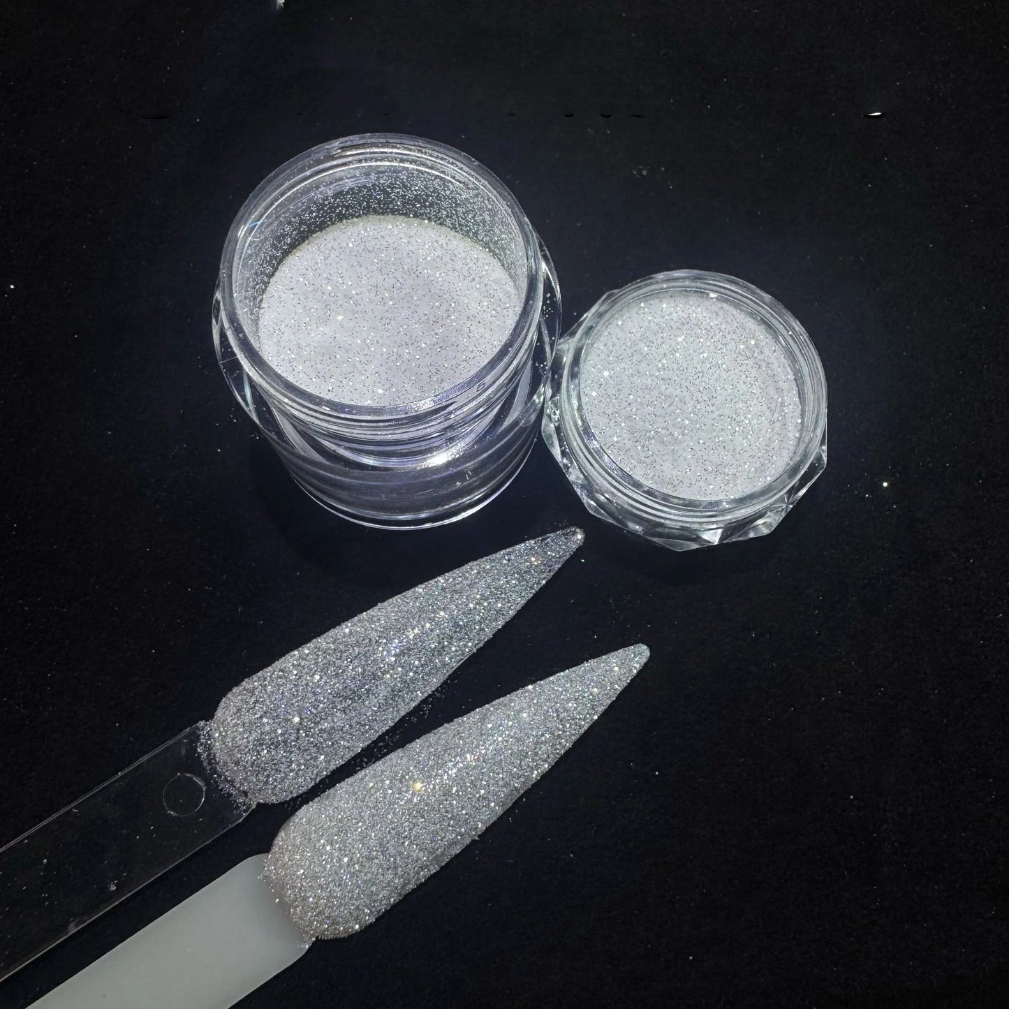 Aurora Chrome Nail Glitter Powder | White Holographic Sparkle 500g