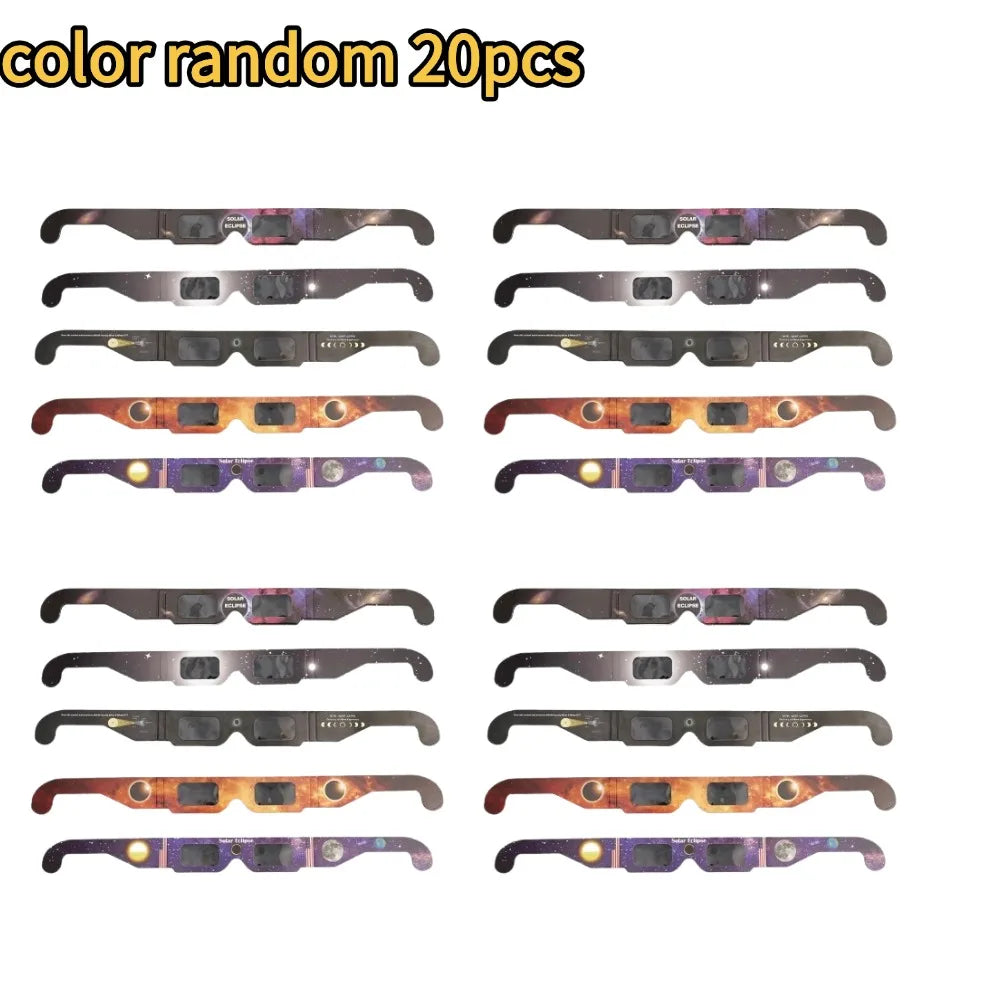 Solar Eclipse Glasses for Safe Viewing Experience Peaceful Pleasures Health and Wellness random 20pcs