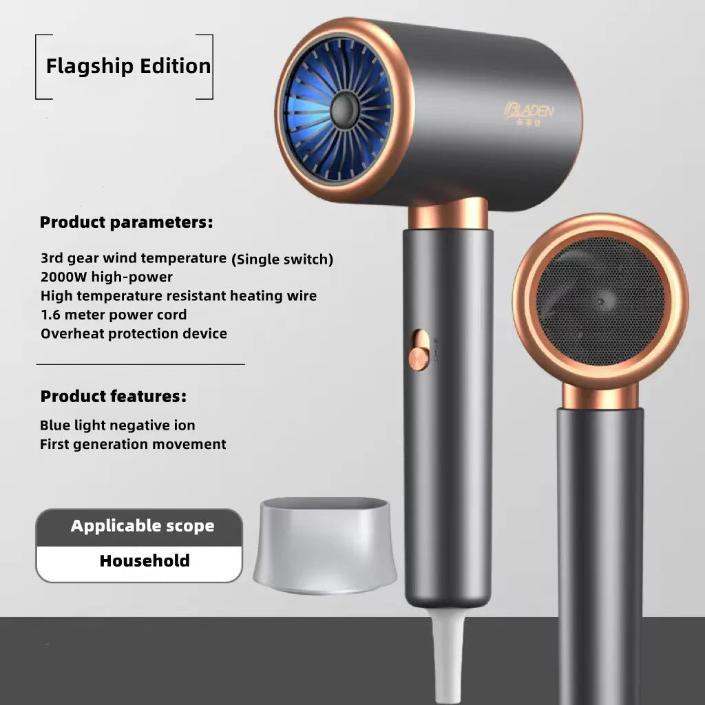 New Generation High-Speed Hair Dryer 2400W High-Power Blue Light Negative Ion Ultra Silent Recommended For Home Hair Salons Peaceful Pleasures Health and Wellness C US