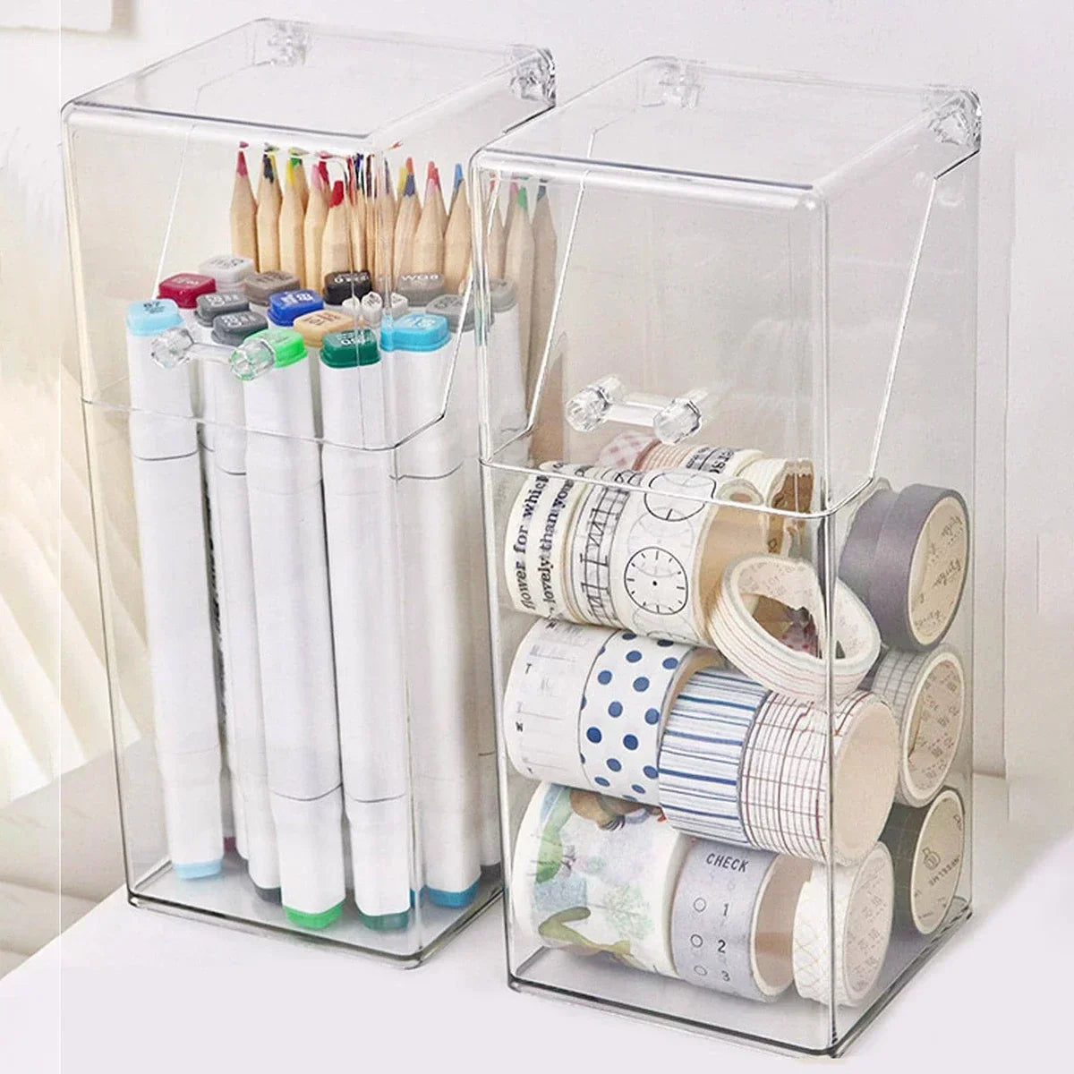Transparent Acrylic Makeup Brush Organizer – Dustproof Lid