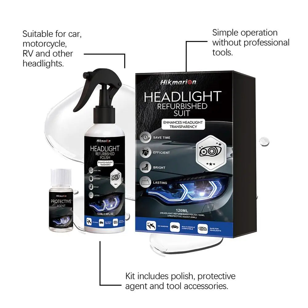 Car Headlight Restoration Kit – Removes Yellowing & Restores Clarity