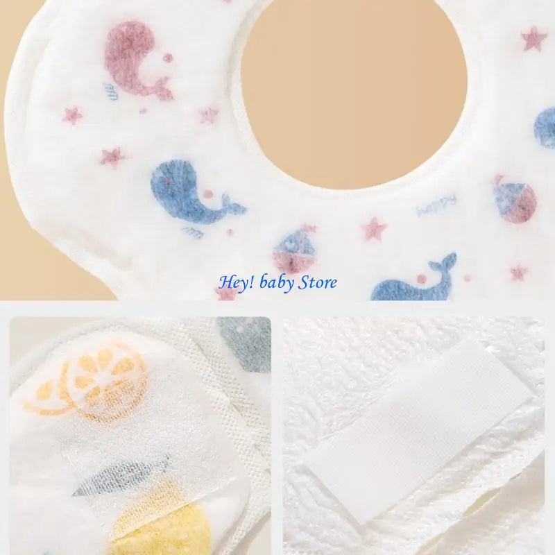 Disposable Baby Drool Bibs 20-Pack | Absorbent Cotton Saliva Towel
