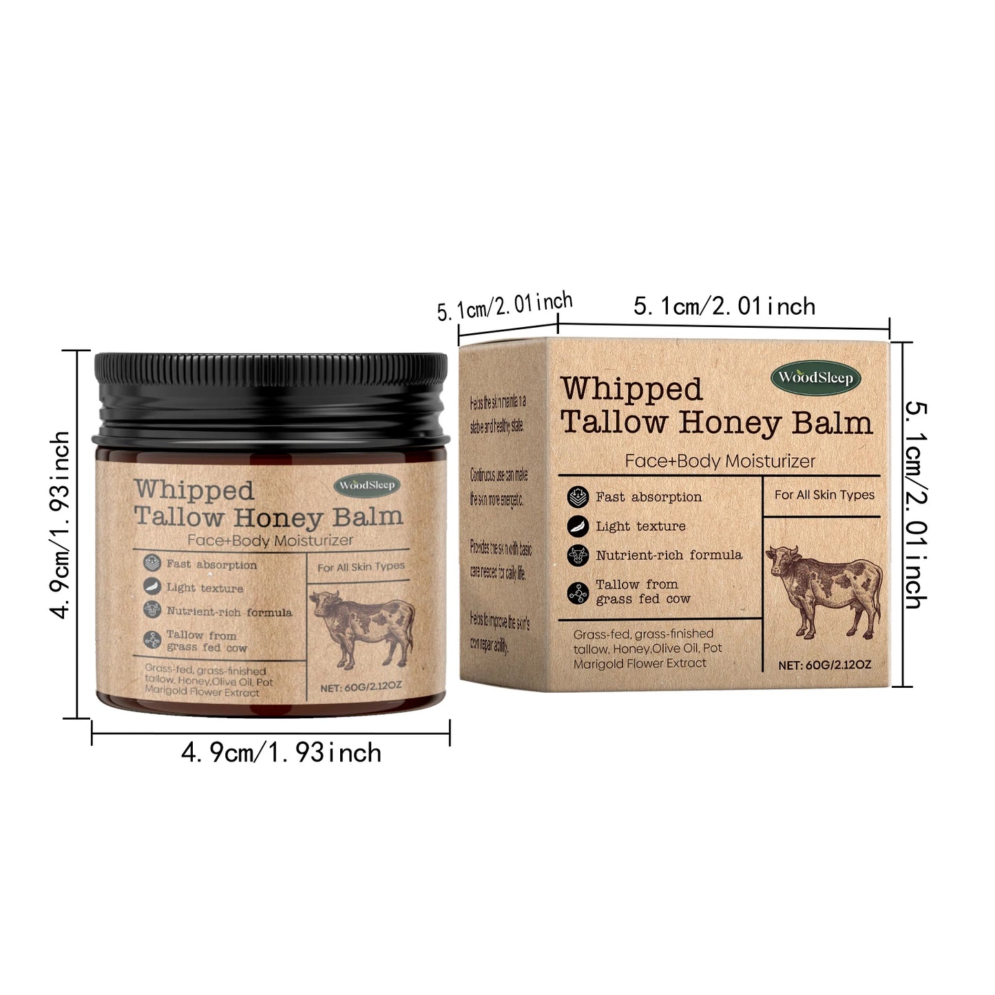 Whipped Beef Tallow & Honey Balm – Face & Body Moisturizer