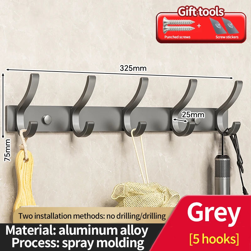 No-Drill 6-Hook Wall Hanger | Coat & Clothes Organizer