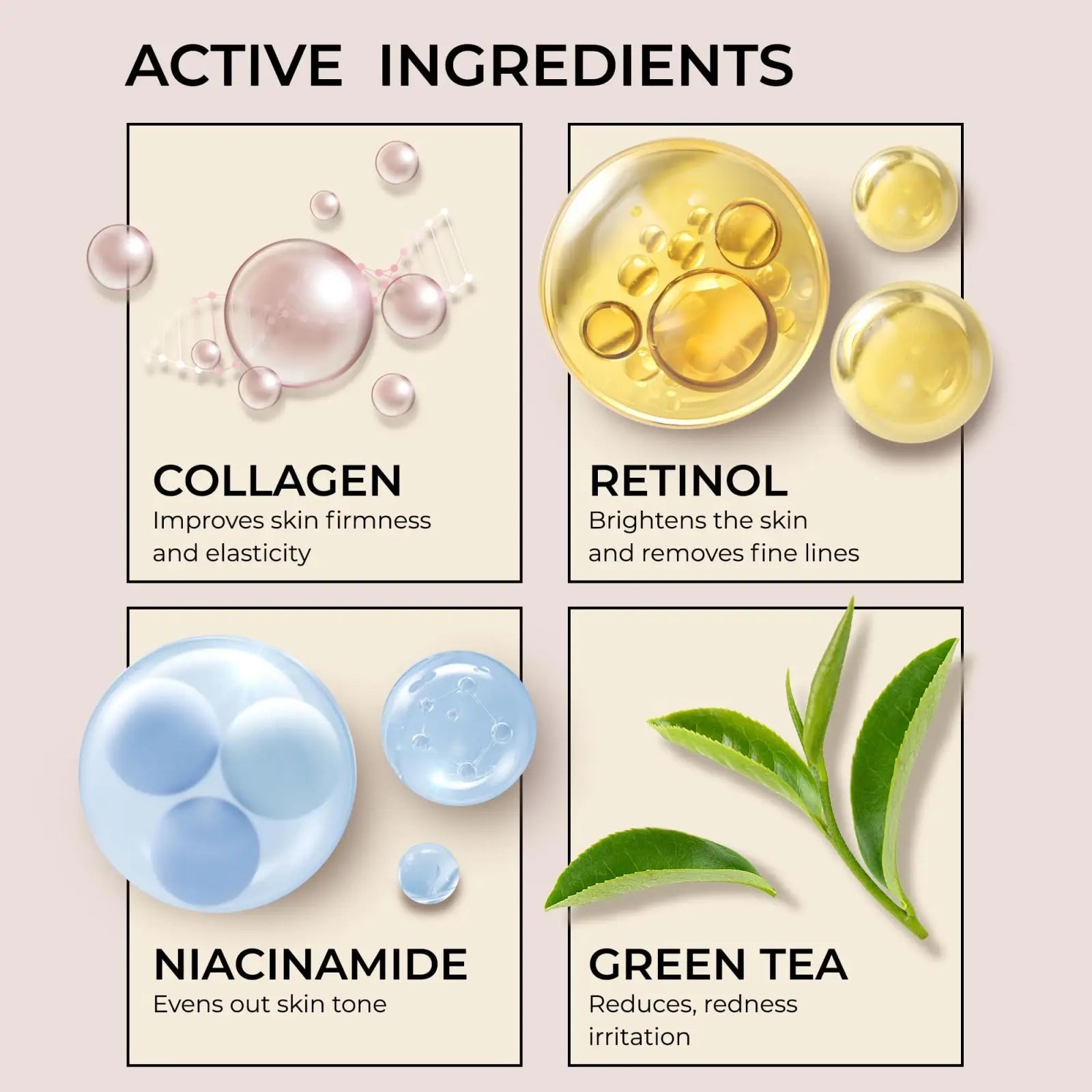 Collagen Face Moisturizer with Airless Pump - Collagen Botanical Stem Cells Cream for Skin with Retinol, Niacinamide Peaceful Pleasures Health and Wellness