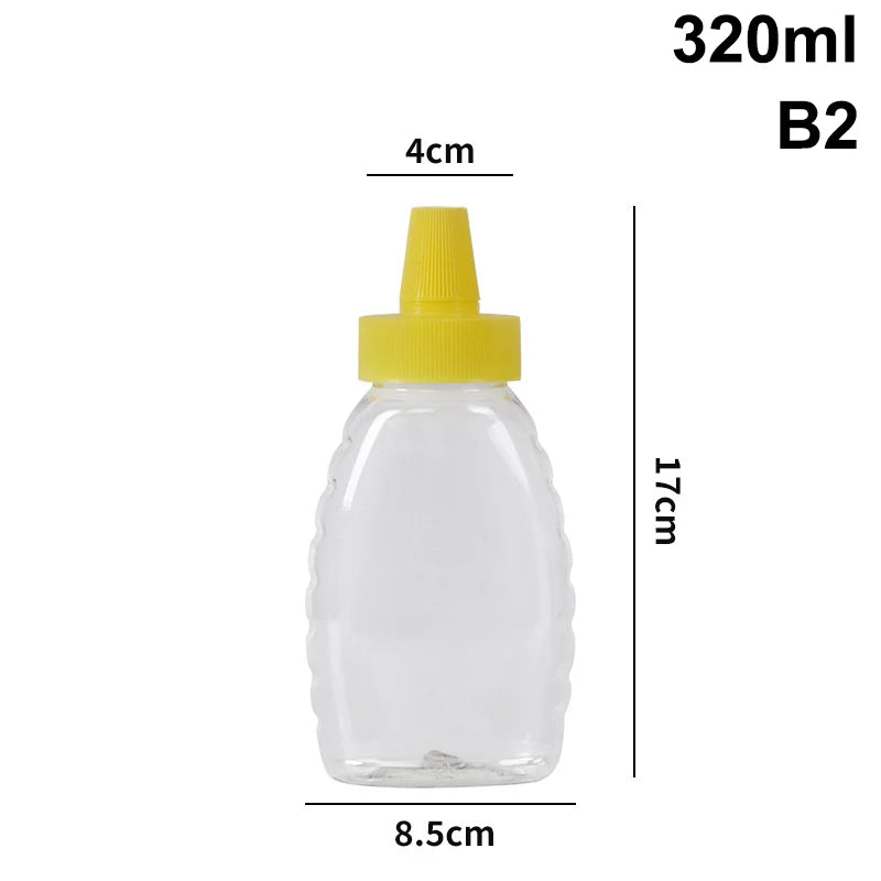 Reusable Clear Squeeze Honey Bottle with Lid | Plastic Dispenser