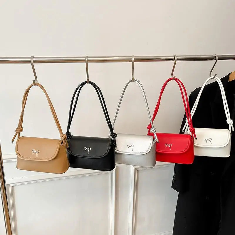 Women's Butterfly Knot PU Shoulder Bag | Small Square Bag