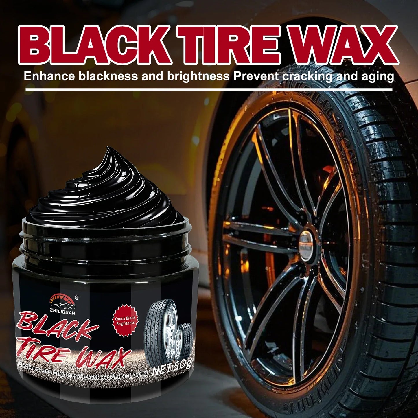 Car Tire Shine Wax – Gloss & Anti-Aging Protection Coating