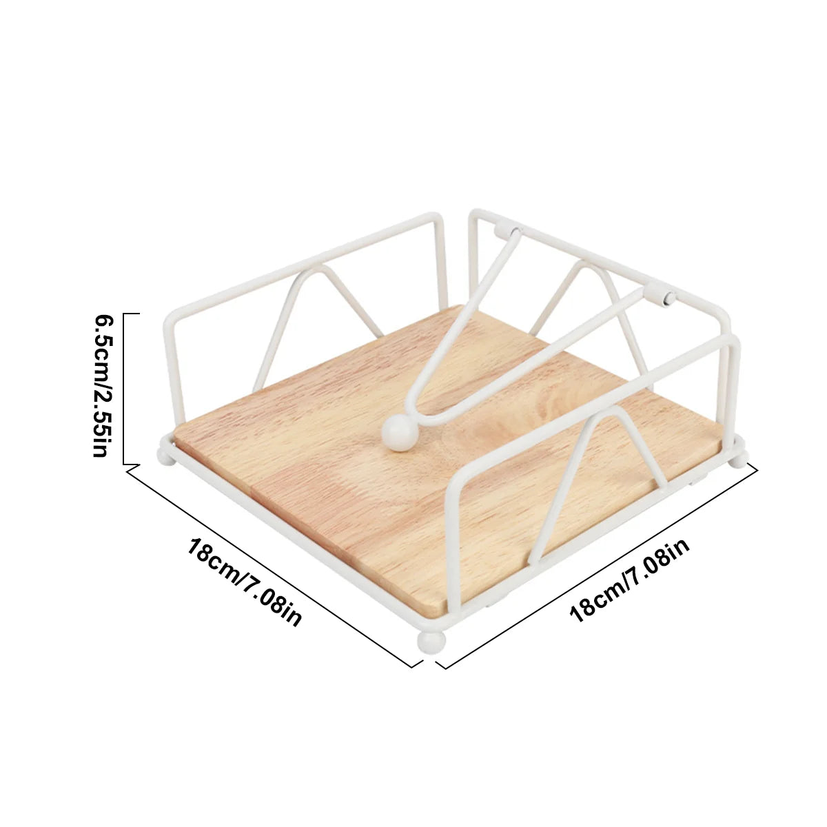 Leeseph Modern Napkin Holder with Wooden Base, Elegant Design for Dining Table, Sturdy and Decorative Holder for Paper Napkins Peaceful Pleasures Health and Wellness C