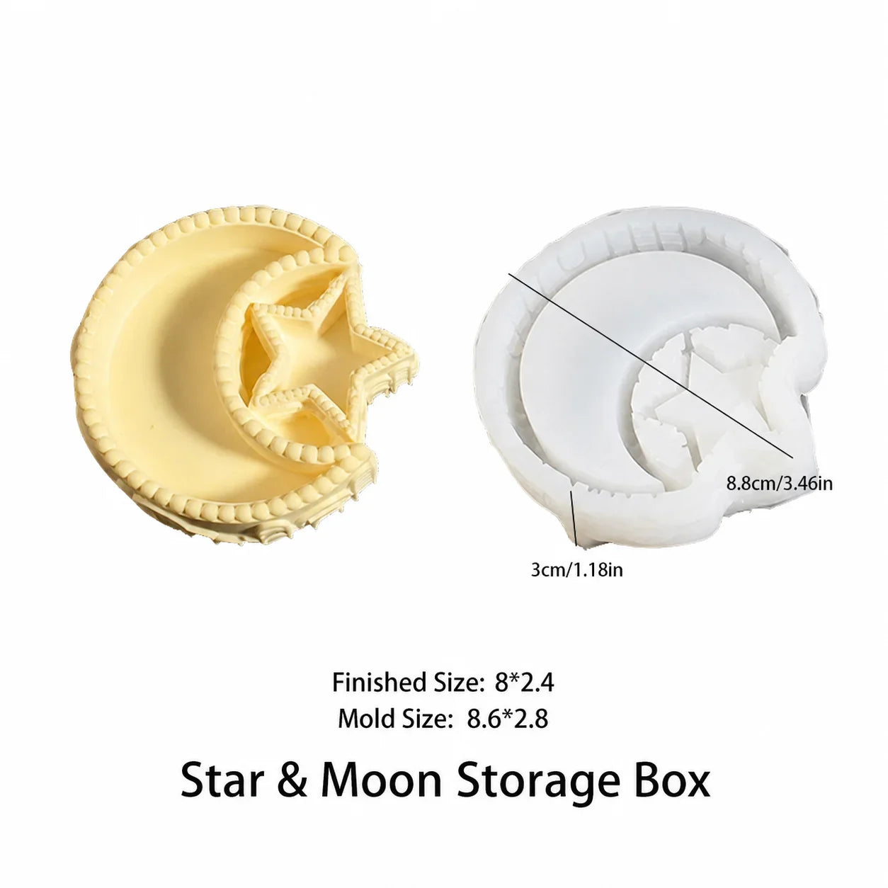Silicone Star Moon DIY Mold – Candle Holder & Gypsum Tray