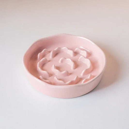 Ceramic Slow Food Bowl High Footed Cat Bowl Neck Protection Bowl Not Easy To Knock Over Dog Anti Choking Bowl Slow Food Bowl New Peaceful Pleasures Health and Wellness Pink