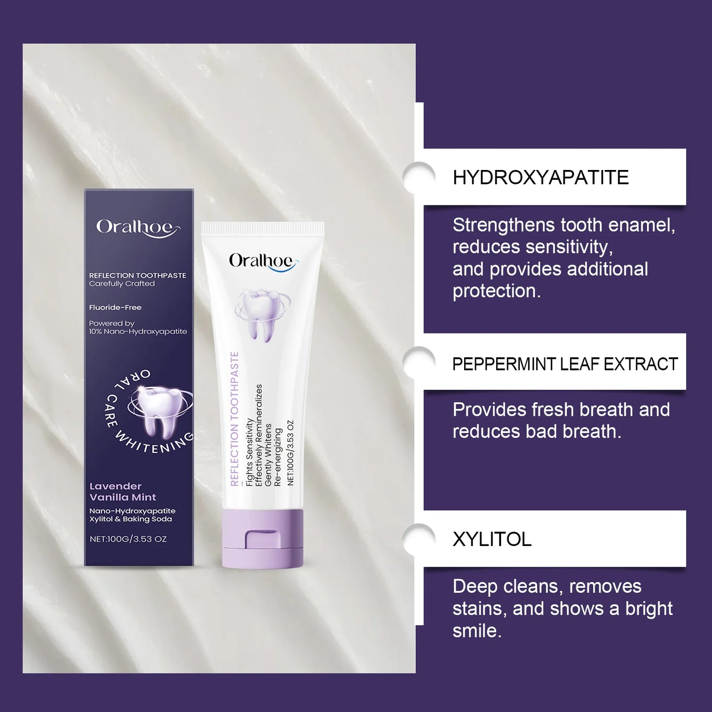 Oralhoe Xylitol Whitening Toothpaste | Mint & Hydroxyapatite