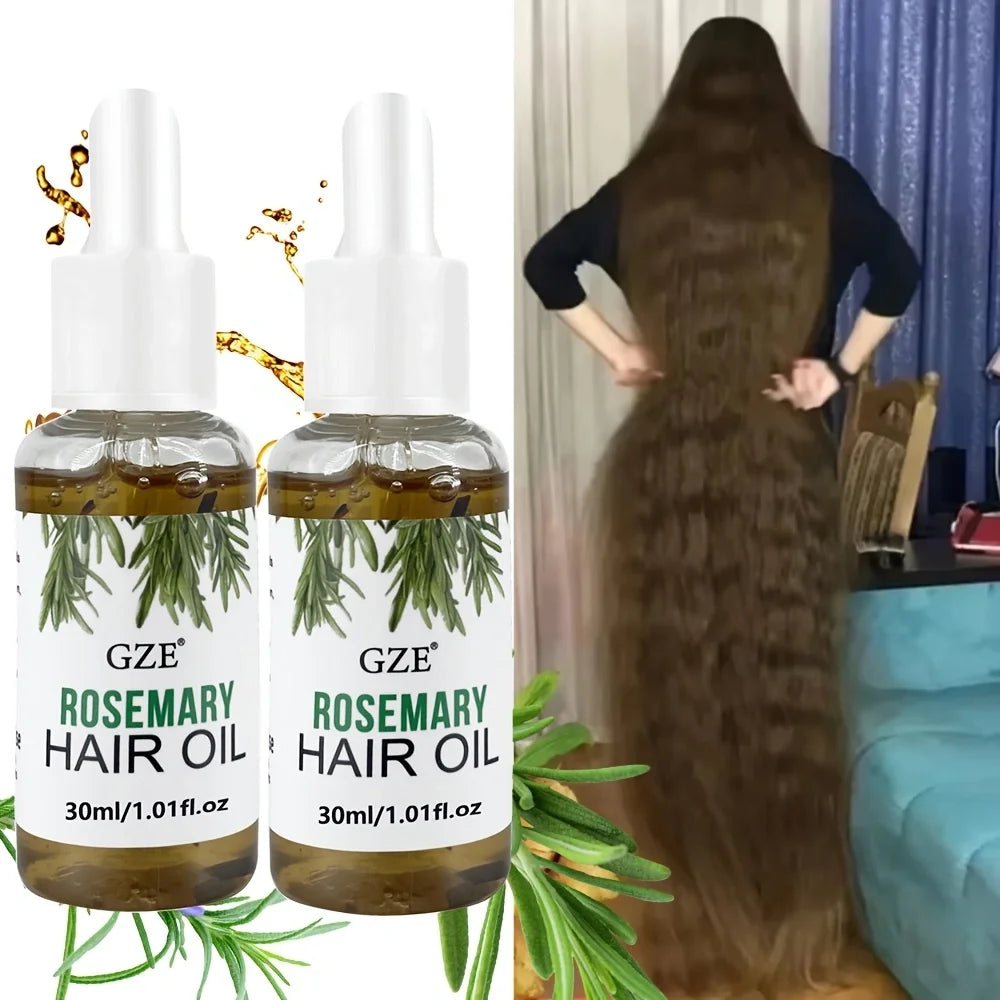 GZE Rosemary Oil for Hair & Scalp – All Types, 2×30ml Rosemary Scalp Hair Oil Peaceful Pleasures Health and Wellness
