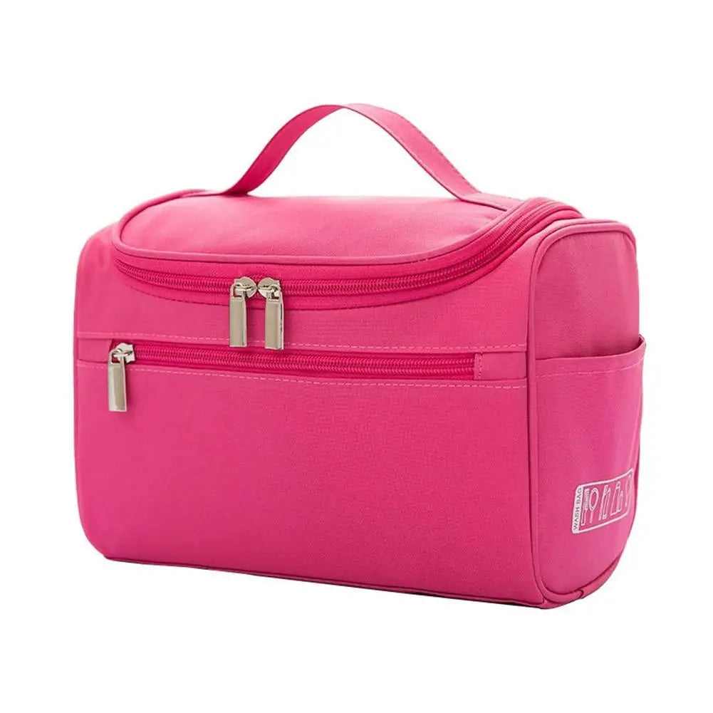 Travel Wash Makeup Bag,Large Capacity Cosmetic Organizer Waterproof Toilet Bag Portable Durable Toiletry Bag for Daily Use Peaceful Pleasures Health and Wellness Rose Red