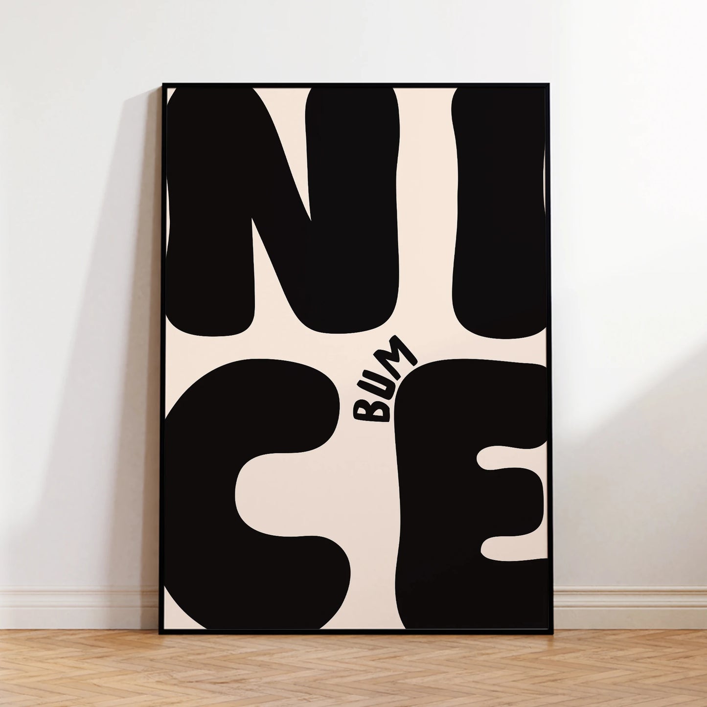 Bold Black & Beige Waterproof Canvas Wall Art | Bathroom Decor