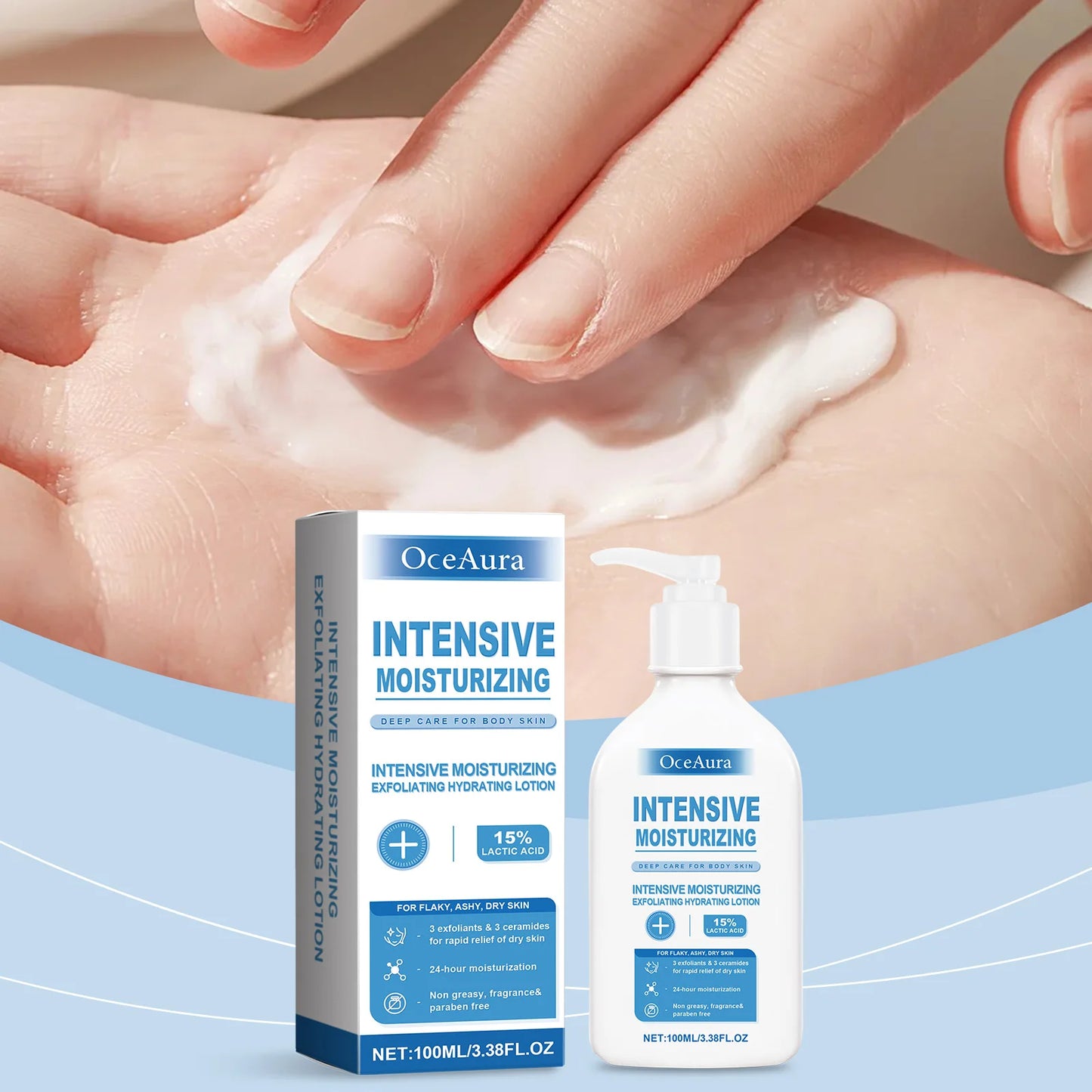 OceAura Intensive Body Lotion – Lactic Acid & Ceramide Moisturizer