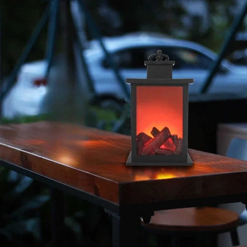 LED Flame Effect Fireplace Lamp – Retro Night Light Decor