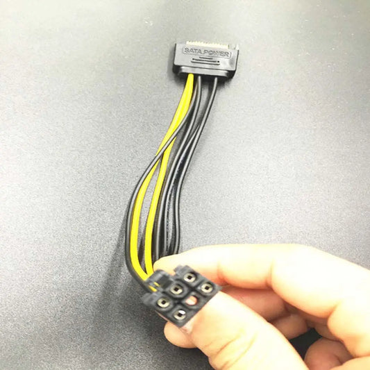 6 Pin Male to Female Power Splitter Cable Graphics Power Cord SATA Power Cable Video Card Power Cable SATA Adapter Cable Peaceful Pleasures Health and Wellness black