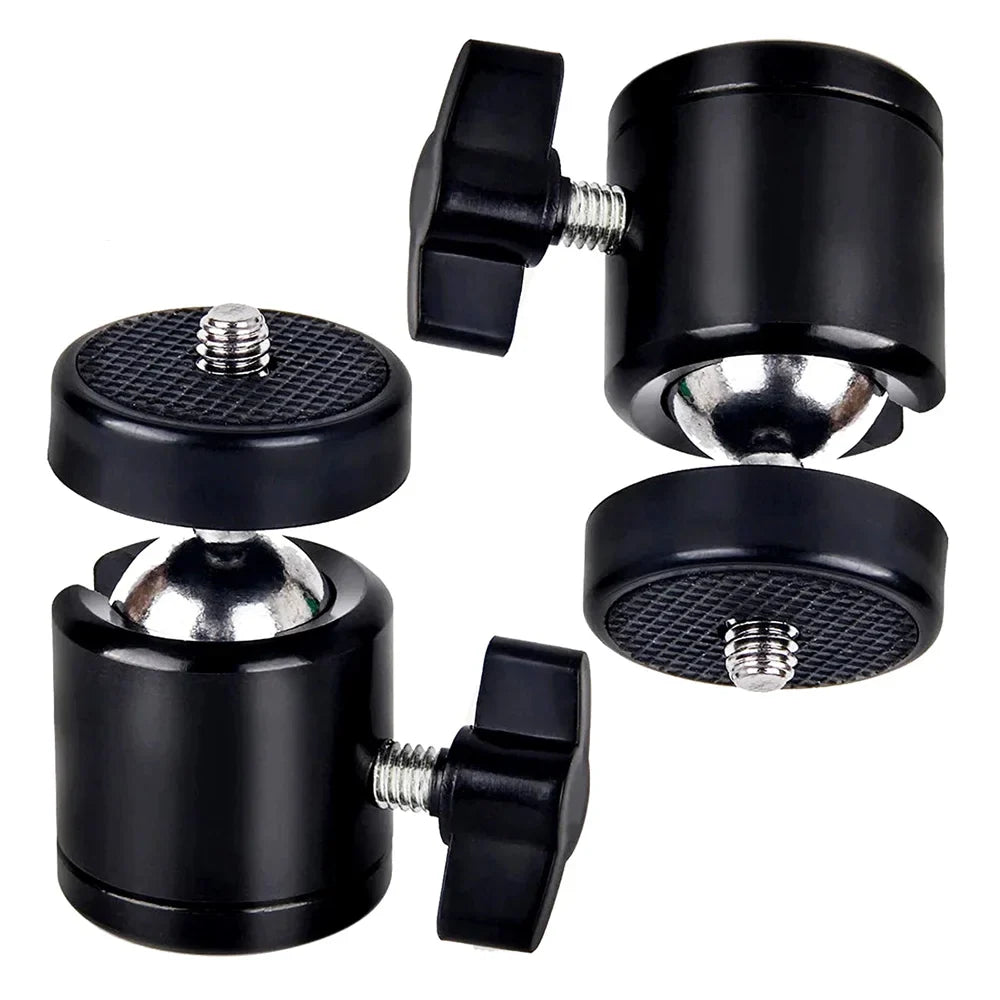 1/4" Hot Shoe Ball Head Mount Adapter for DSLR & Action Cameras
