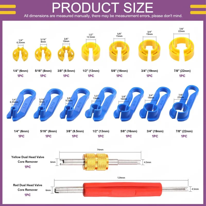 7/16Pc Car Fuel Line Disconnect Tool Set | AC & Oil Cooler