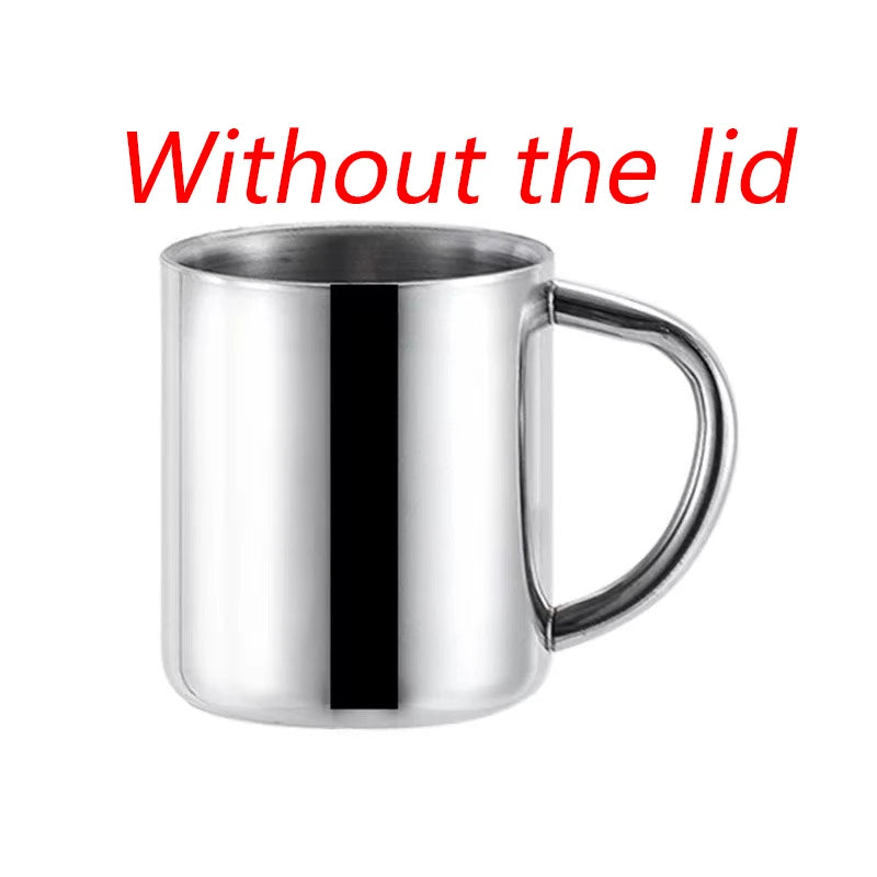 Double Wall Stainless Steel Coffee Mug with Lid – Travel Tumbler (S/M/L)