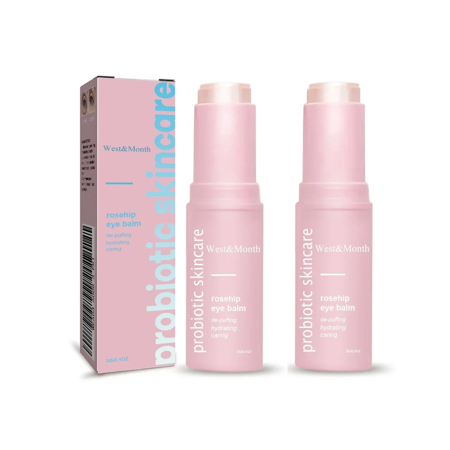 Rosehip Eye Balm Stick – Lifting, Fine Lines & Hyaluronic 15ml Peaceful Pleasures Health and Wellness 2pcs