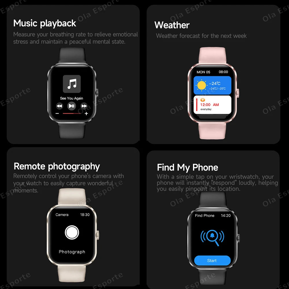 Smart Watch Bluetooth Call AI Voice Heart Rate IP67 – Men & Women