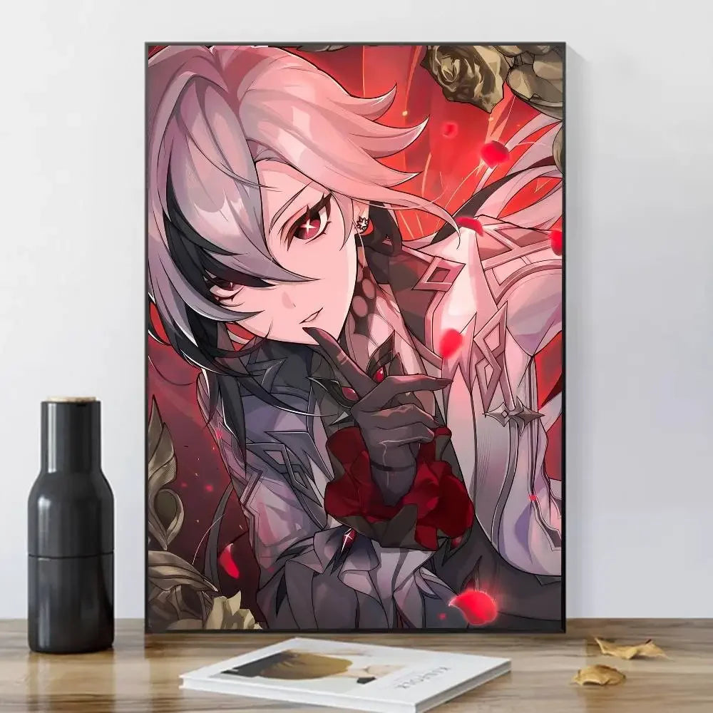 Genshin Impact Arlecchino Canvas Wall Art Poster | Anime Decor