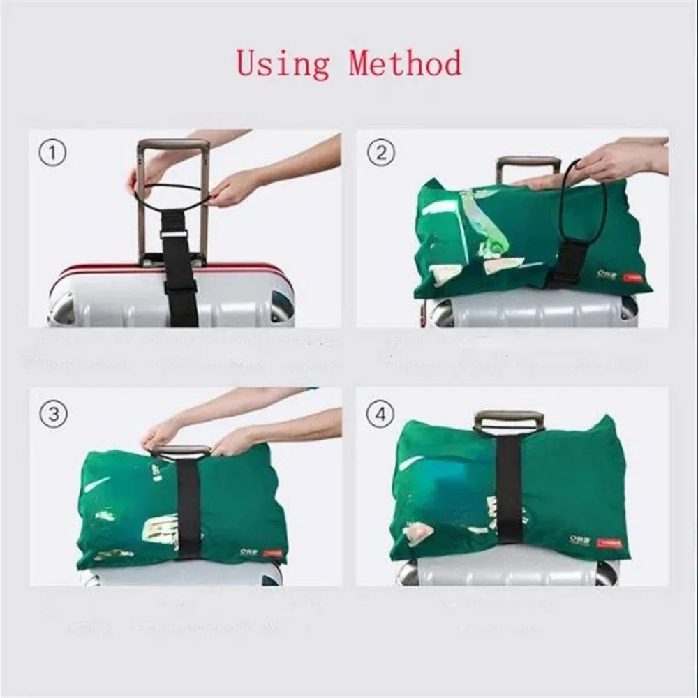 Adjustable Elastic Luggage Strap – Reusable Bungee Suitcase Belt