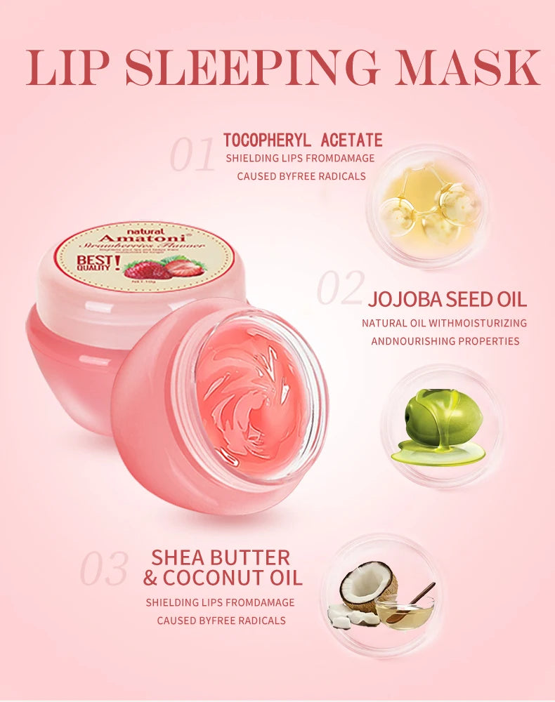Sleeping lip mask gift box 10g×6PCS lip balm set moisturizes lips, smoothes, and is a universal in the morning and evening Peaceful Pleasures Health and Wellness