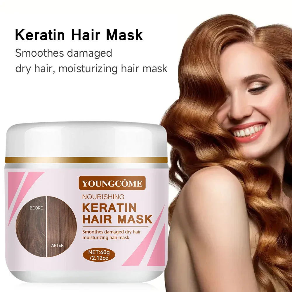 REAROYA Keratin Collagen Hair Mask – Repair Frizzy Dry Hair