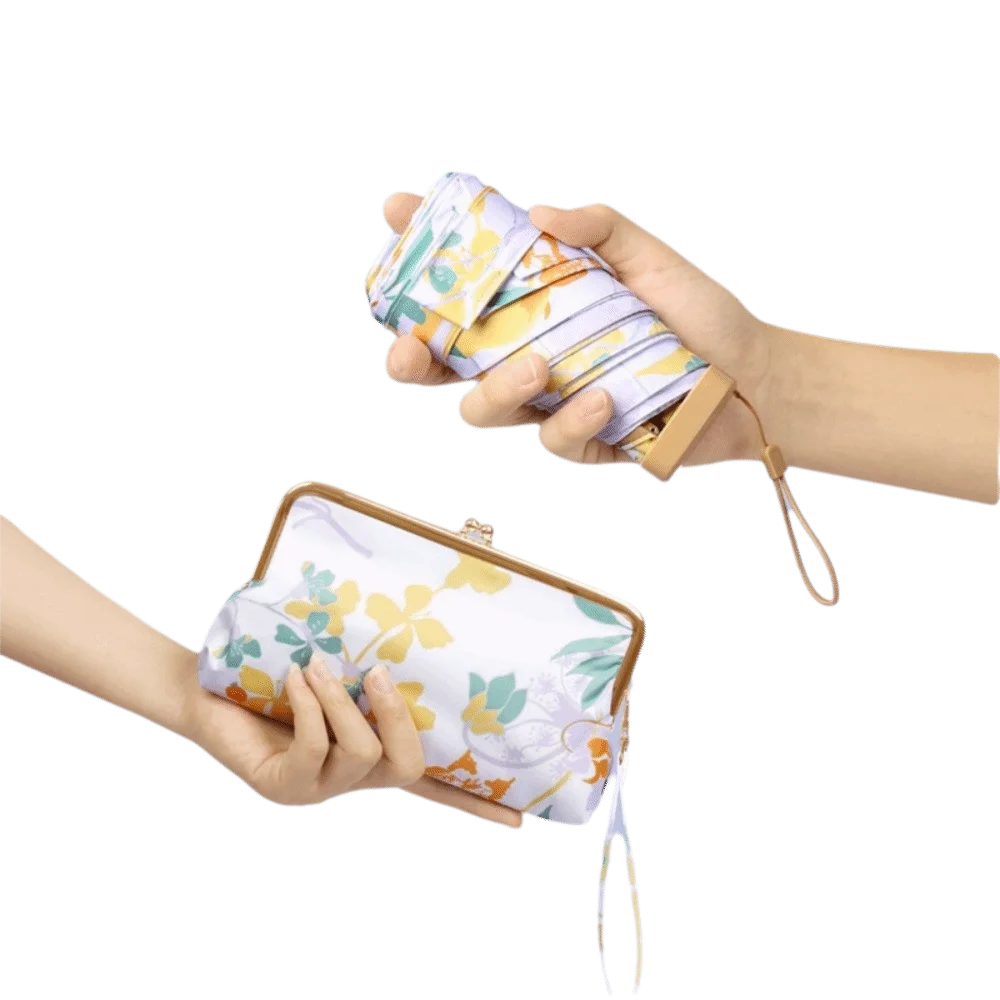 Mini Folding UV Umbrella with Wallet – Sun & Rain Protection