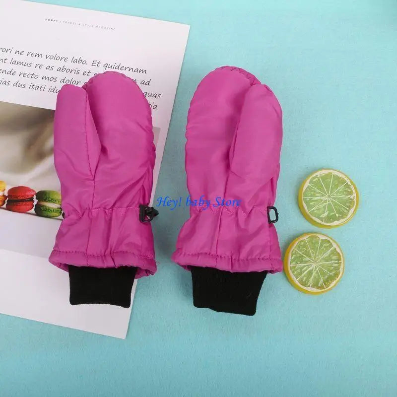 Kids Ski Mittens Windproof Non-Slip Snow Gloves Ages 2–12