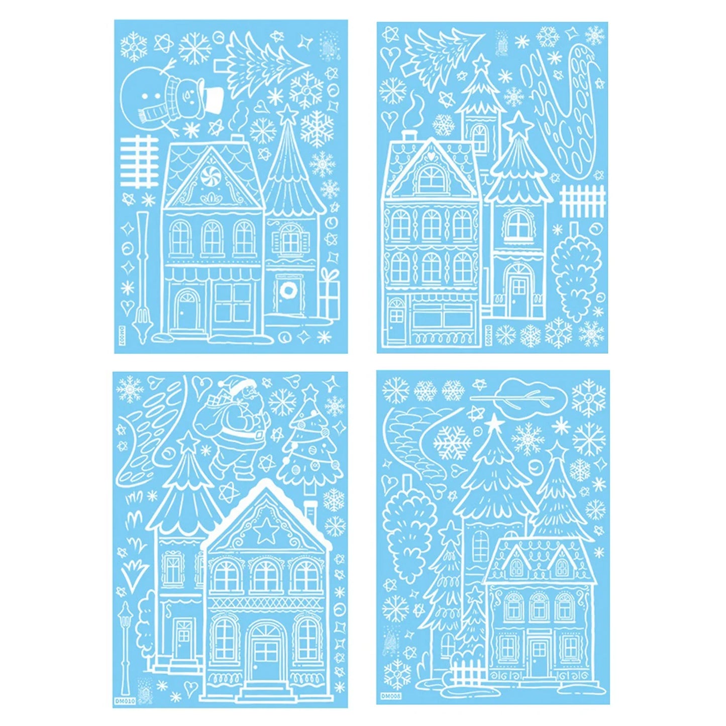 Snowman Christmas Window Clings & Removable Xmas Wall Decals
