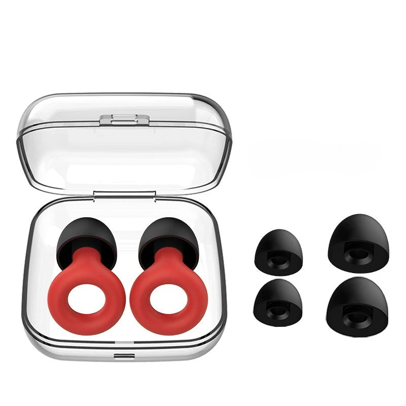 Anti-noise Sleep Soundproof Earplugs Swimming Earplugs Anti-noise Anti-slip Sleep Earplugs Surfing Peaceful Pleasures Health and Wellness Red