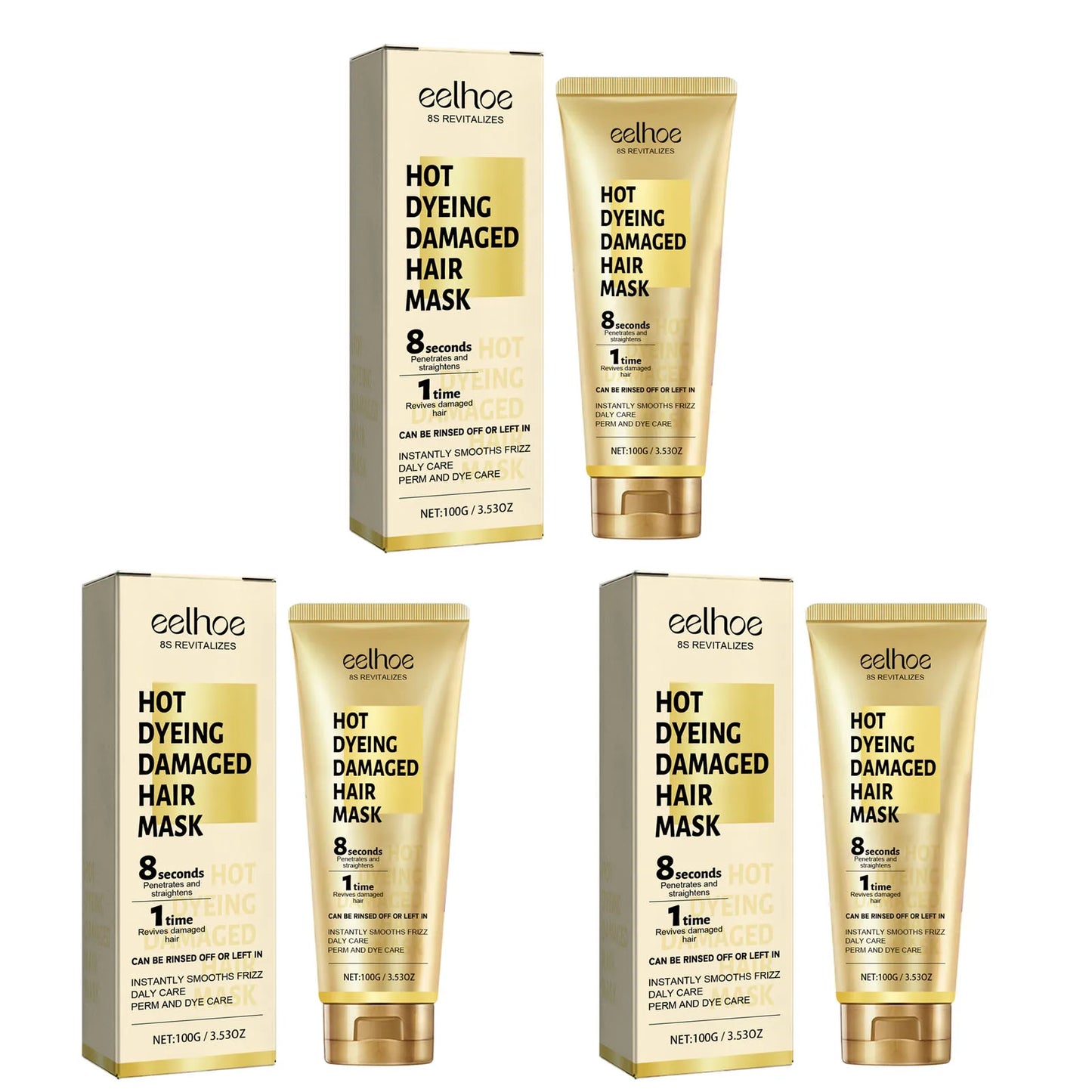 Eelhoe Keratin Hair Cream – Repair Frizz & Damaged Hair 100g Keratin Hair Mask Peaceful Pleasures Health and Wellness 3 x 100g Boxed