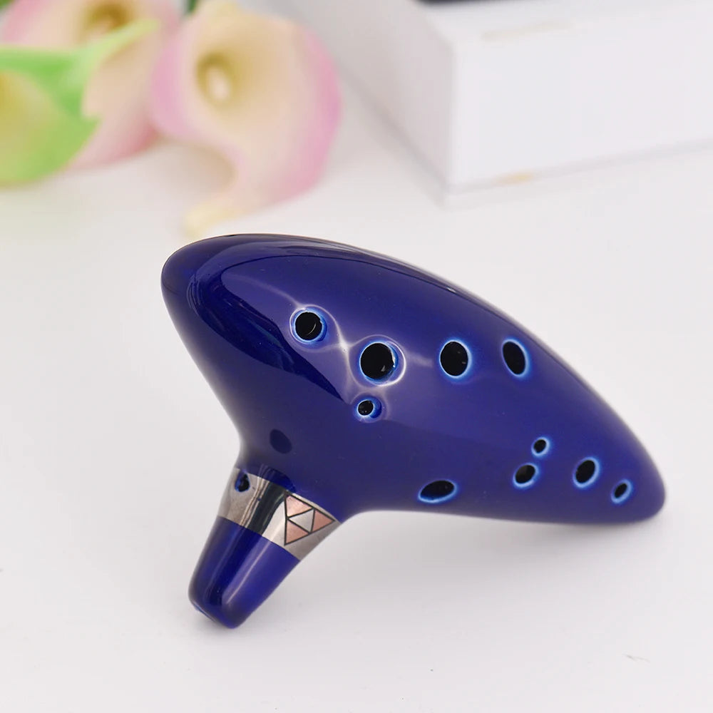 ammoon 12-Hole Ceramic Ocarina Alto C Flute + Music Score