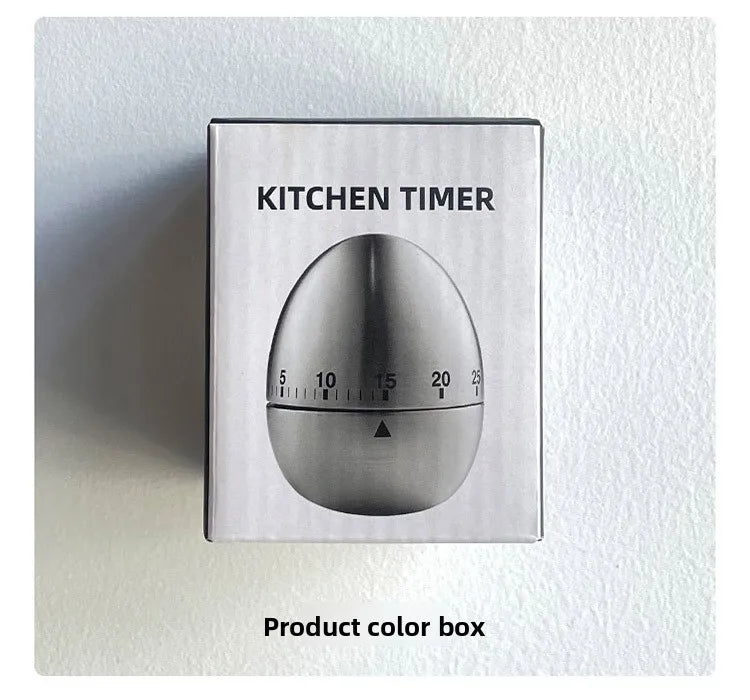 Creative Egg Shaped Mechanical Timer 60 Minute Loud Alarm Kitchen Tool Perfect for Baking Cooking and Student Study Reminder Peaceful Pleasures Health and Wellness