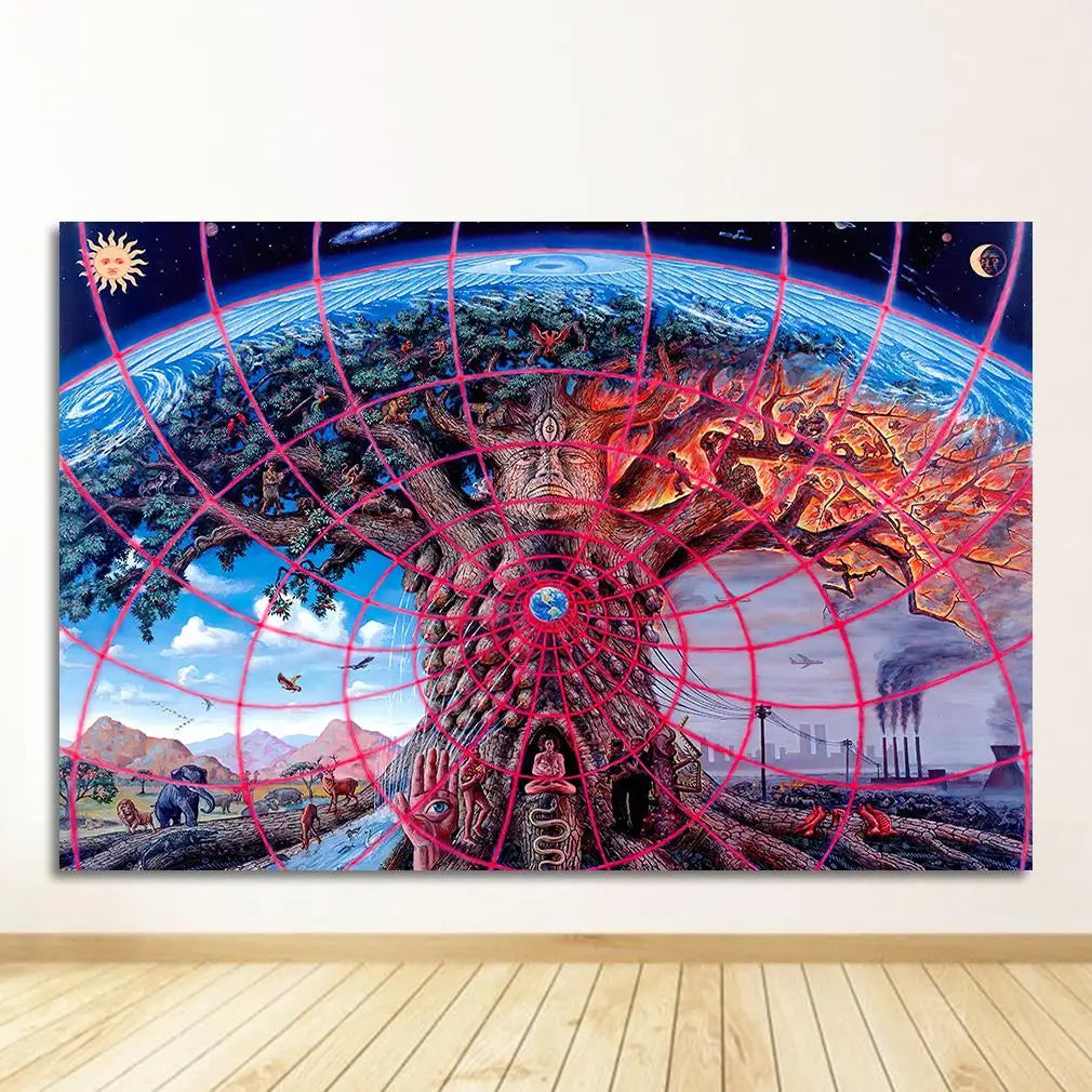 Life Modular Pictures Modern Home Decoration Wall Art Canvas Prints Painting Bedroom Poster Alex Grey Psychedelic Trippy Tree Peaceful Pleasures Health and Wellness 2011-08 30x40cm Unframed