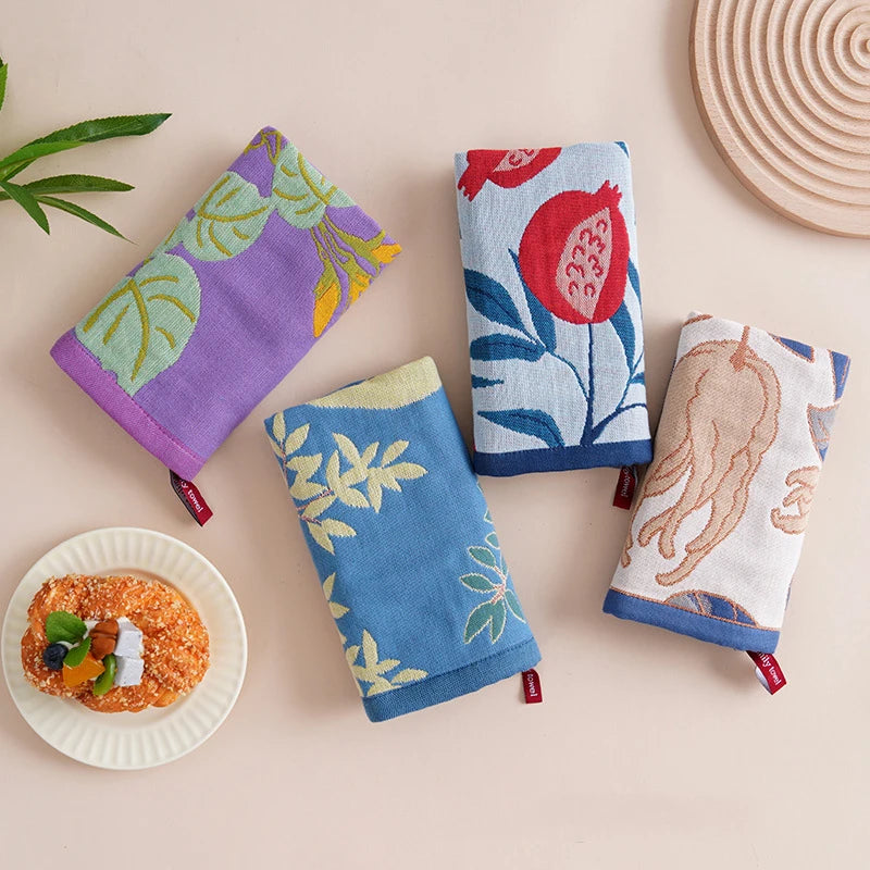 4-Layer Cotton Gauze Kitchen Hand Towel – Quick Dry 34x40cm Kitchen Hand Towel Peaceful Pleasures Health and Wellness
