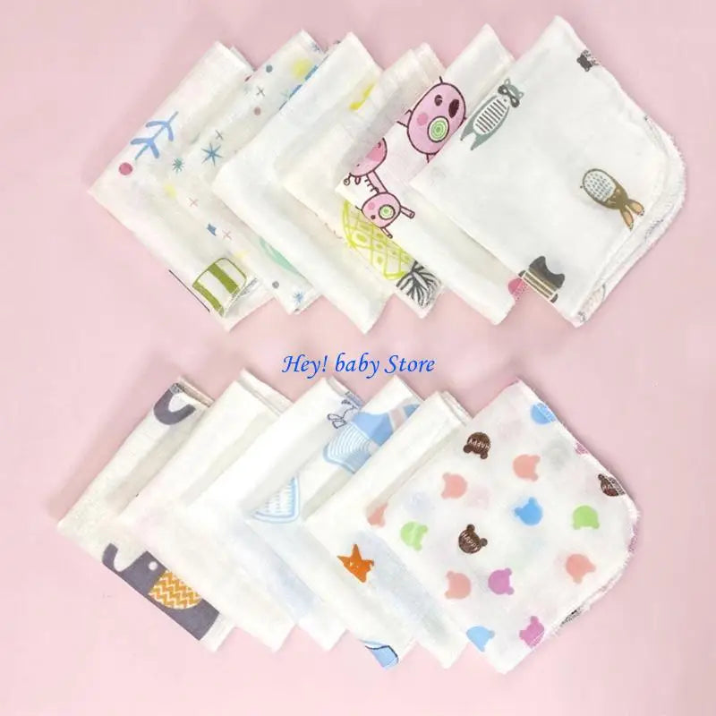 10-Pack Baby Washcloth Set | Soft Double Layer Gauze Face Towels
