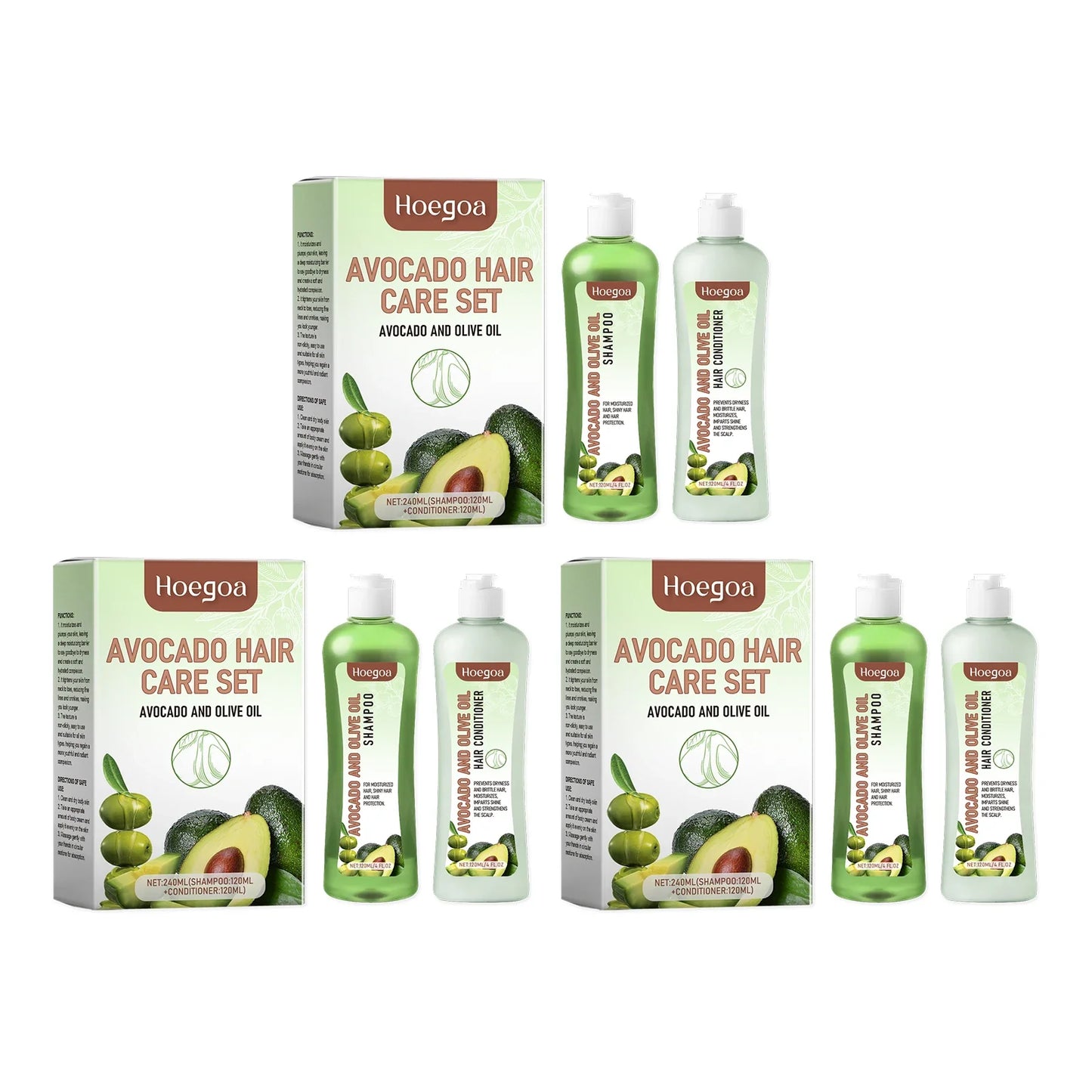 Hoegoa Avocado Oil Shampoo & Conditioner Set 240ml