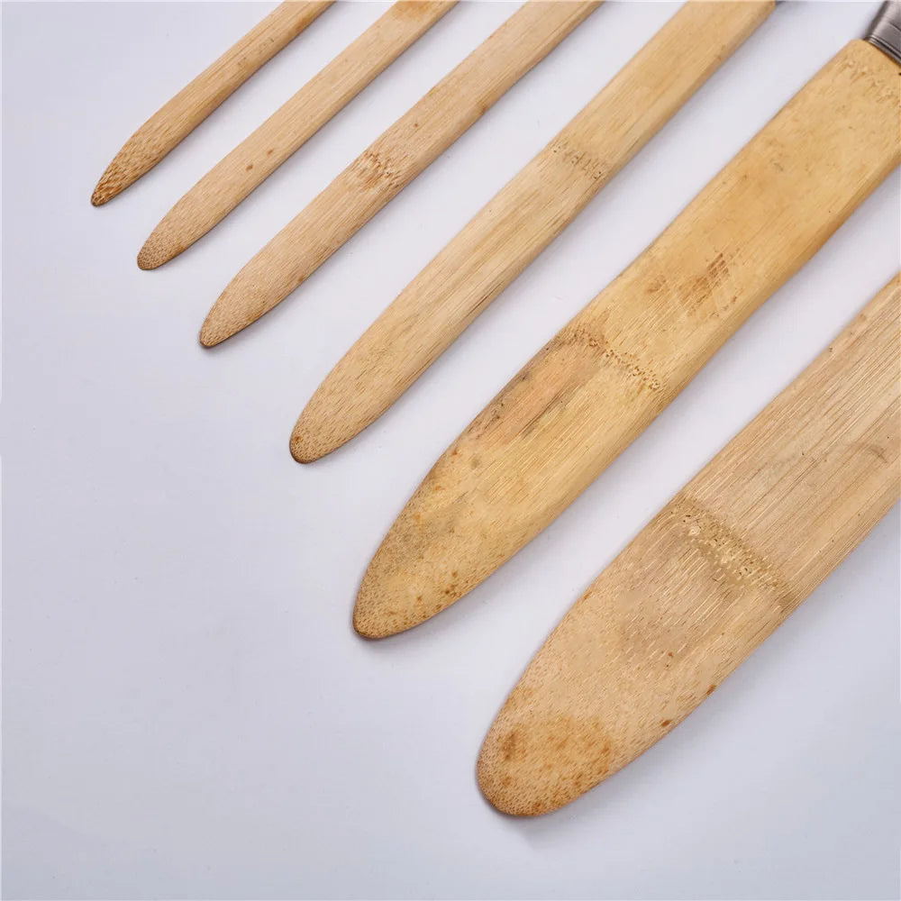 6x Widen Sawtooth Clay Texture Tool Paste Amending Tool Ceramic Sculpture Clay Plastic Bamboo Handle Pottery Clay Scraper Tool Peaceful Pleasures Health and Wellness